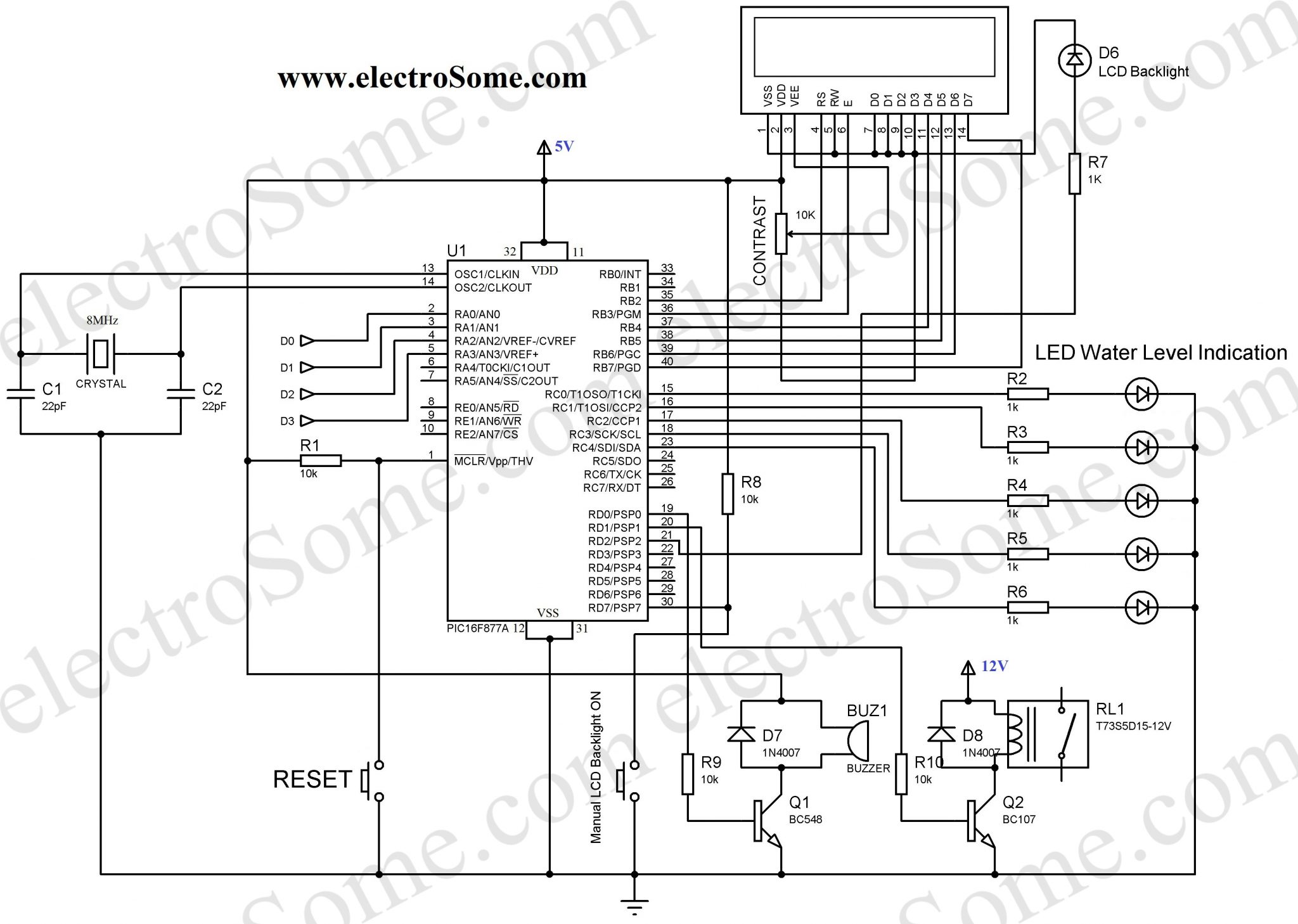 Water Level Indicator And Pump Controller Using Arduino Hackatronic Vrogue